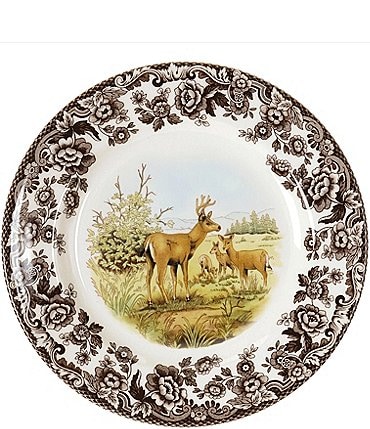Image of Spode Festive Fall Woodland American Wildlife Mule Deer Salad Plate