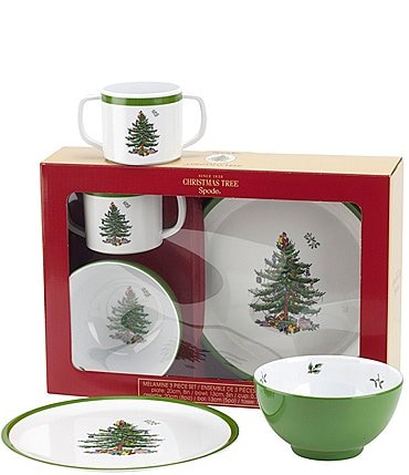 Image of Spode Melamine Christmas Tree 3-Piece Kid Set