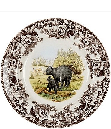 Image of Spode Woodland American Wildlife Black Bear Dinner Plate