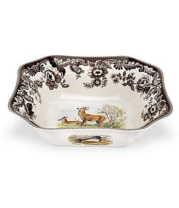 Image of Spode Festive Fall Collection Woodland Deer Square Serving Bowl