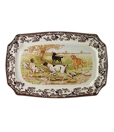 Image of Spode Festive Fall Collection Woodland Hunting Dogs Rectangular Platter