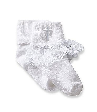 Image of Starting Out 2-Pack Lace Trimmed Christening Socks
