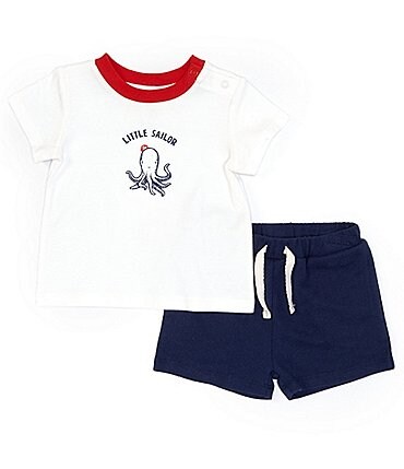 Image of Starting Out Baby Boy 3 - 24 Months Short Sleeve Octopus Tee and Short Set