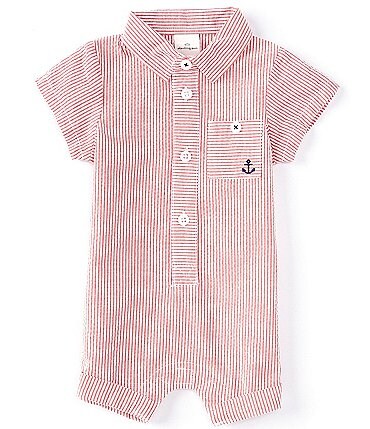 Image of Starting Out Baby Boy 3 - 24 Months Short Sleeve Point Collar Anchor Coverall