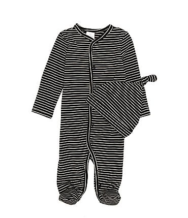 Image of Starting Out Baby Boy Newborn - 6 Months Black Stripe Coverall Set