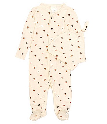 Image of Starting Out Baby Boy Newborn - 6 Months White Woodland Animal Print Coverall Set