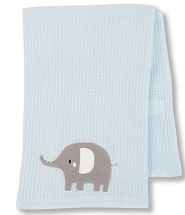 Image of Starting Out Baby Boys Elephant Waffle-Knit Blanket