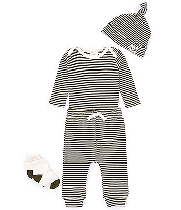 Image of Starting Out Baby Boys Newborn-12 Months Long Sleeve Stripe Bodysuit & Pants Set