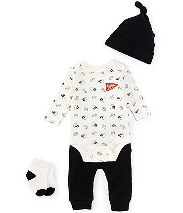 Image of Starting Out Baby Boys Newborn-12 Months Short Sleeve Football Printed Bodysuit & Pants Set