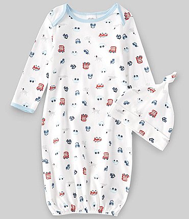 Image of Starting Out Baby Boys Newborn-6 Months Long-Sleeve Busy Town Gown
