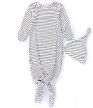 Image of Starting Out Baby Newborn-6 Months Long-Sleeve Stripe Knotted Gown