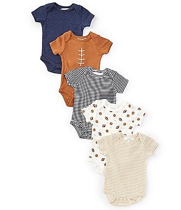 Image of Starting Out Baby Boys Newborn-9 Months Footeball Print 5-Pack Bodysuits