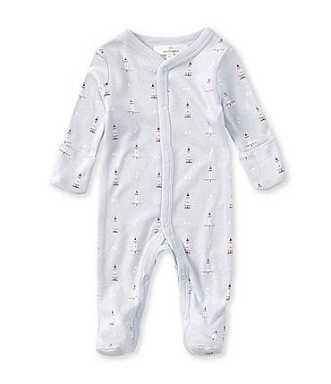 Image of Starting Out Baby Boys Newborn-9 Months Long Sleeve Sailboat Footie Coverall