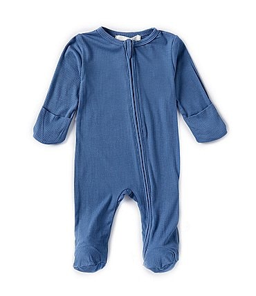 Image of Starting Out Baby Boys Newborn-9 Months Round Neck Long Sleeve Rib Knit Zip Footie Coverall