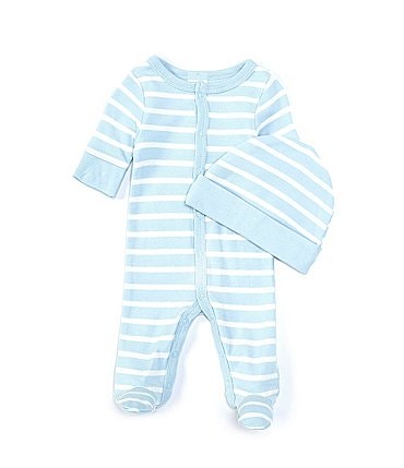 Image of Starting Out Baby Boys Preemie-6 Months Long-Sleeve Stripe Footed Coverall