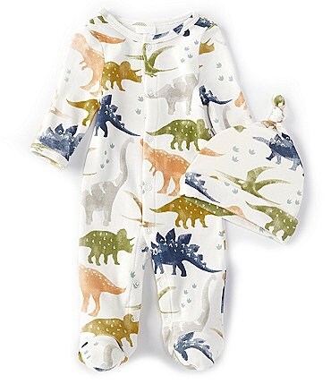 Image of Starting Out Baby Boys Preemie-9 Months Dino Print Footed Coverall