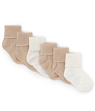 Image of Starting Out Baby Boys Roll Cuff 6-Pack Socks