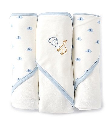 Image of Starting Out Baby Elephant 3-Pack Hooded Towels