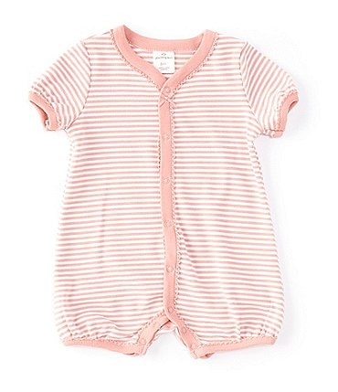 Image of Starting Out Baby Girl 3-24 Months Short Sleeve Stripe Print Romper