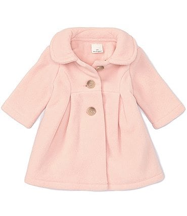 Image of Starting Out Baby Girls 3-24 Months Long Sleeve Teddy Pleated Collar Coat