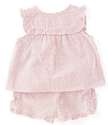 Image of Starting Out Baby Girls 3-24 Months Ruffled Short and Sleeveless Top Set