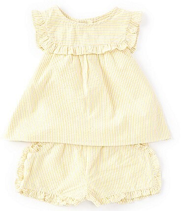 Image of Starting Out Baby Girls 3-24 Months Ruffled Short and Sleeveless Top Set