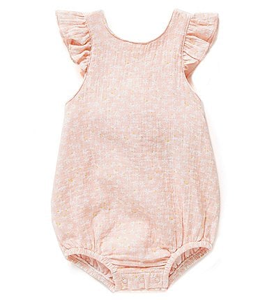 Image of Starting Out Baby Girls 3-9 Months Sleeveless Ruffle Pink Romper