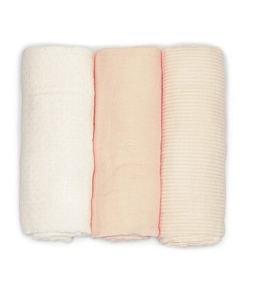 Image of Starting Out Baby Girls 3-Pack Swaddle Blankets