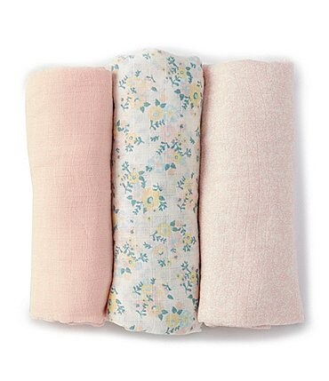 Image of Starting Out Baby Girls Floral 3-Pack Swaddle Blankets