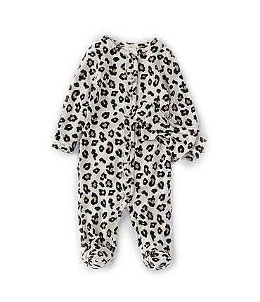 Image of Starting Out Baby Girls Newborn - 6 Months Long Sleeve Footed Animal Print Coverall & Headband Set