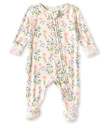 Image of Angel Dear Baby Girls Long Sleeve Multi Floral Print Footie Coverall