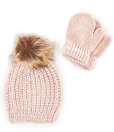 Image of Starting Out Baby Girls Poms Beanie & Gloves Set