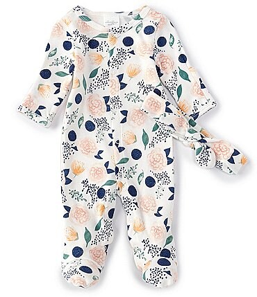 Image of Starting Out Baby Girls Preemie-9 Months Floral Printed Footed Coverall