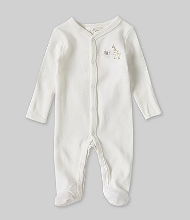 Image of Starting Out Baby Newborn-9 Months Long Sleeve Animal Embroidered Footie Coverall