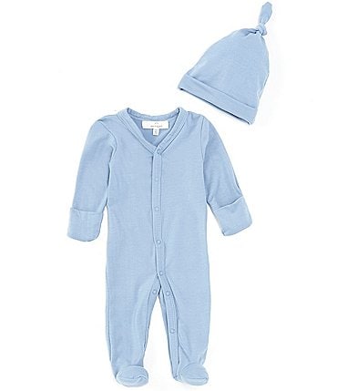 Image of Starting Out Baby Newborn-9 Months Long Sleeve Footed Coverall & Knot Hat Set