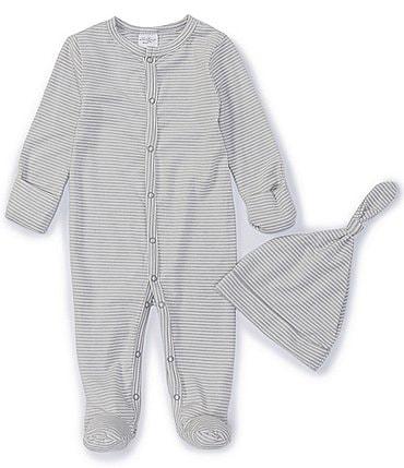Image of Starting Out Baby Preemie-9 Months Long Sleeve Mini Stripe Footed Coverall
