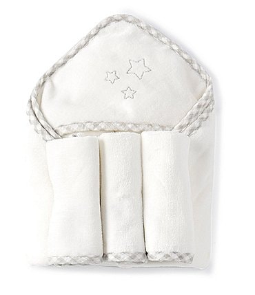 Image of Starting Out Baby Hooded Towel & Washcloths Star Bath Set