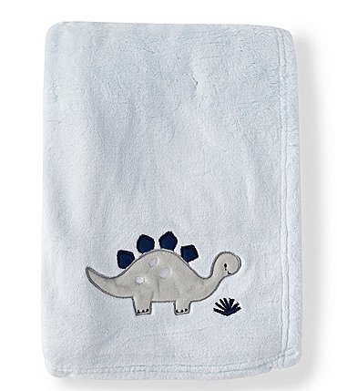 Image of Starting Out Solid Blue Baby Dinosaur Blanket