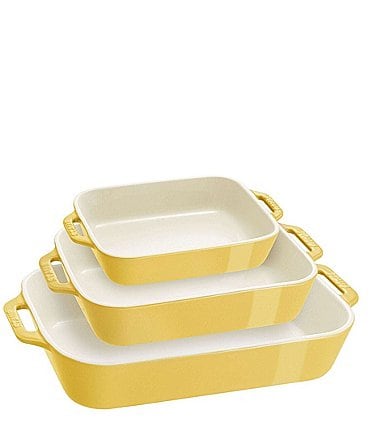 Image of Staub Stoneware 3-Piece Rectangular Baking Dish Set