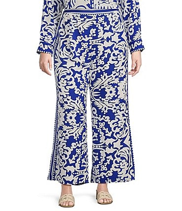 Image of Sugarlips Plus Mixed Print High Rise Wide-Leg Coordinating Pants
