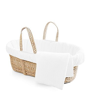 Image of Tadpoles Cotton Gauze Bedding Set & Moses Basket