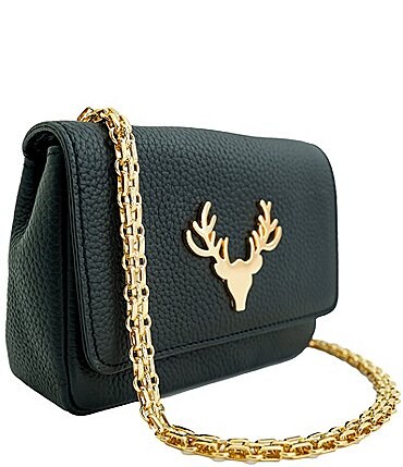 Image of Taxidermy Pebbled Leather Micro Crossbody Bag