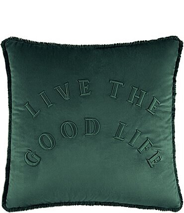 Image of Ted Baker London "Live The Good Life" Fringed Trim  Square Pillow