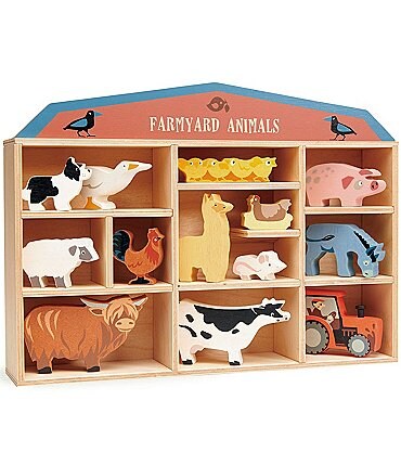 Image of Tender Leaf Toys Farmyard Animals Collection Wooden Toy Set