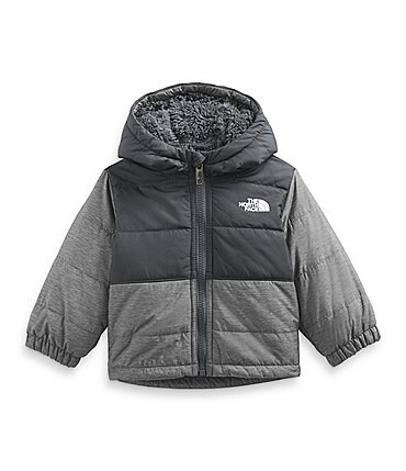 Image of The North Face Baby Newborn-24 Months Quilted Mount Chimbo Reversible Fleece Full-Zip Hooded Jacket