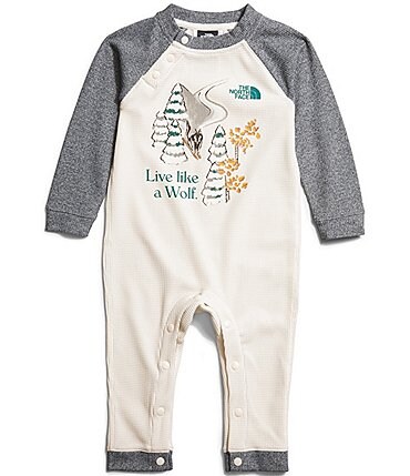 Image of Baby Boys Newborn-24 Months Long Sleeve Like A Wolf Waffle Baselayer One-Piece