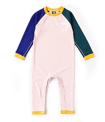 Image of The North Face Baby Girls 3-24 Months Raglan-Sleeve Waffle-Knit Baselayer Coverall