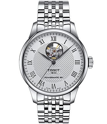 Image of Tissot Men's Le Locle Powermatic 80 Open Heart Automatic Stainless Steel Bracelet Watch