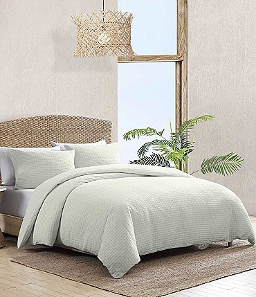 Image of Tommy Bahama Basketweave Sage Green Comforter Mini Set