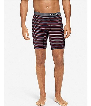 Image of Tommy John Cool Cotton Micro Striped 8" Inseam Boxer Briefs